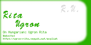 rita ugron business card